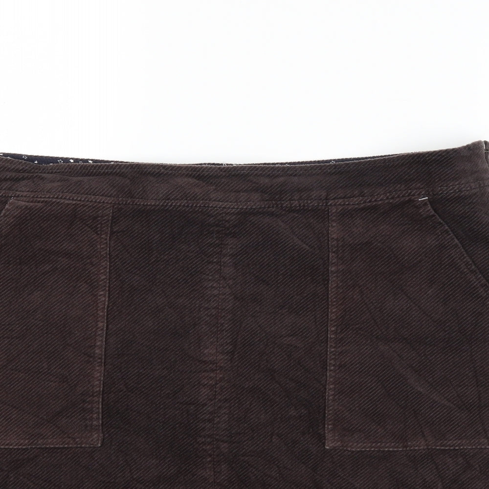 White Stuff Womens Brown  Corduroy Mini Skirt Size 14