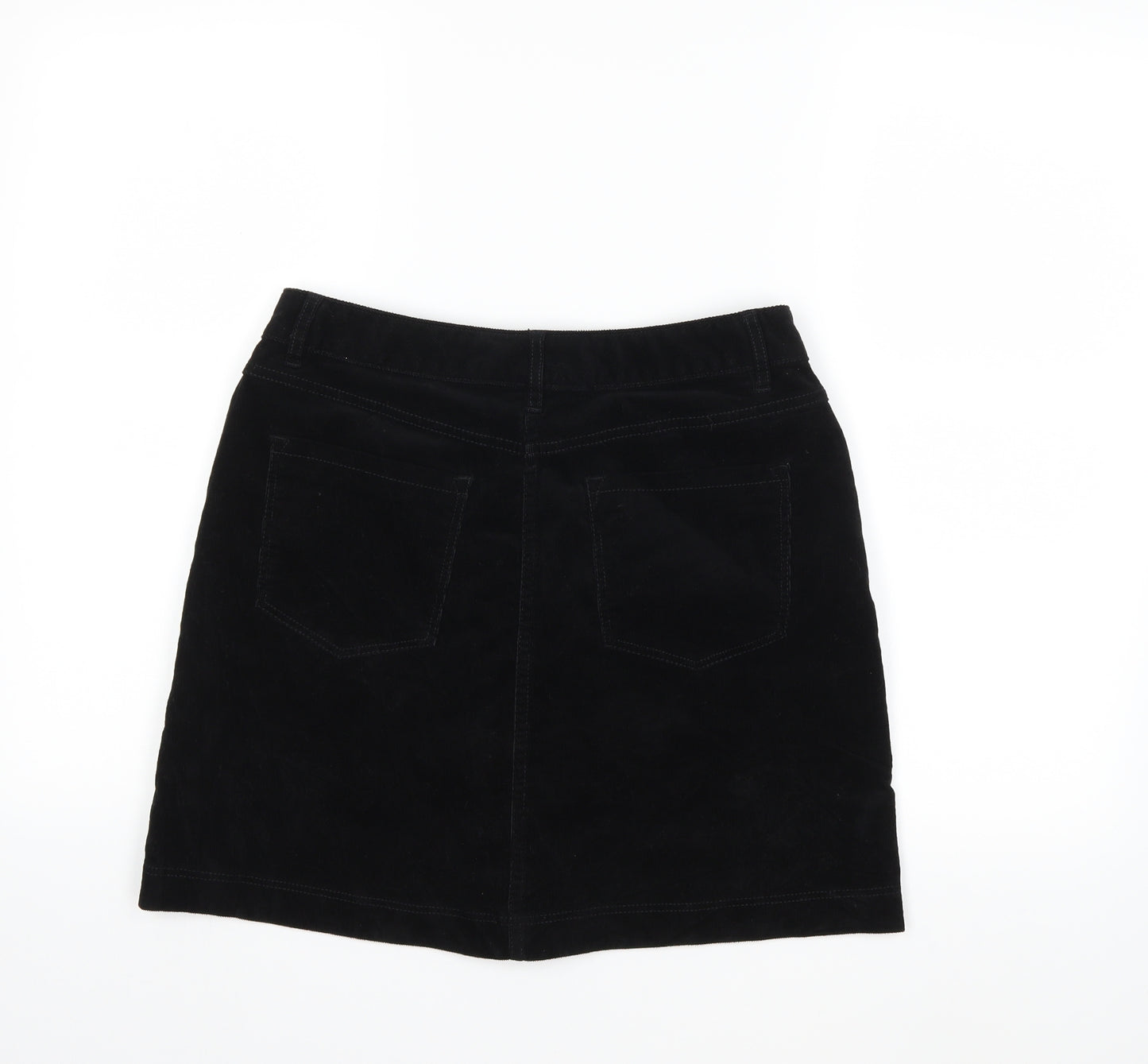 Marks and Spencer Womens Black  Corduroy A-Line Skirt Size 10