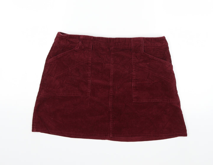 BDG Womens Red Corduroy Mini Skirt Size M