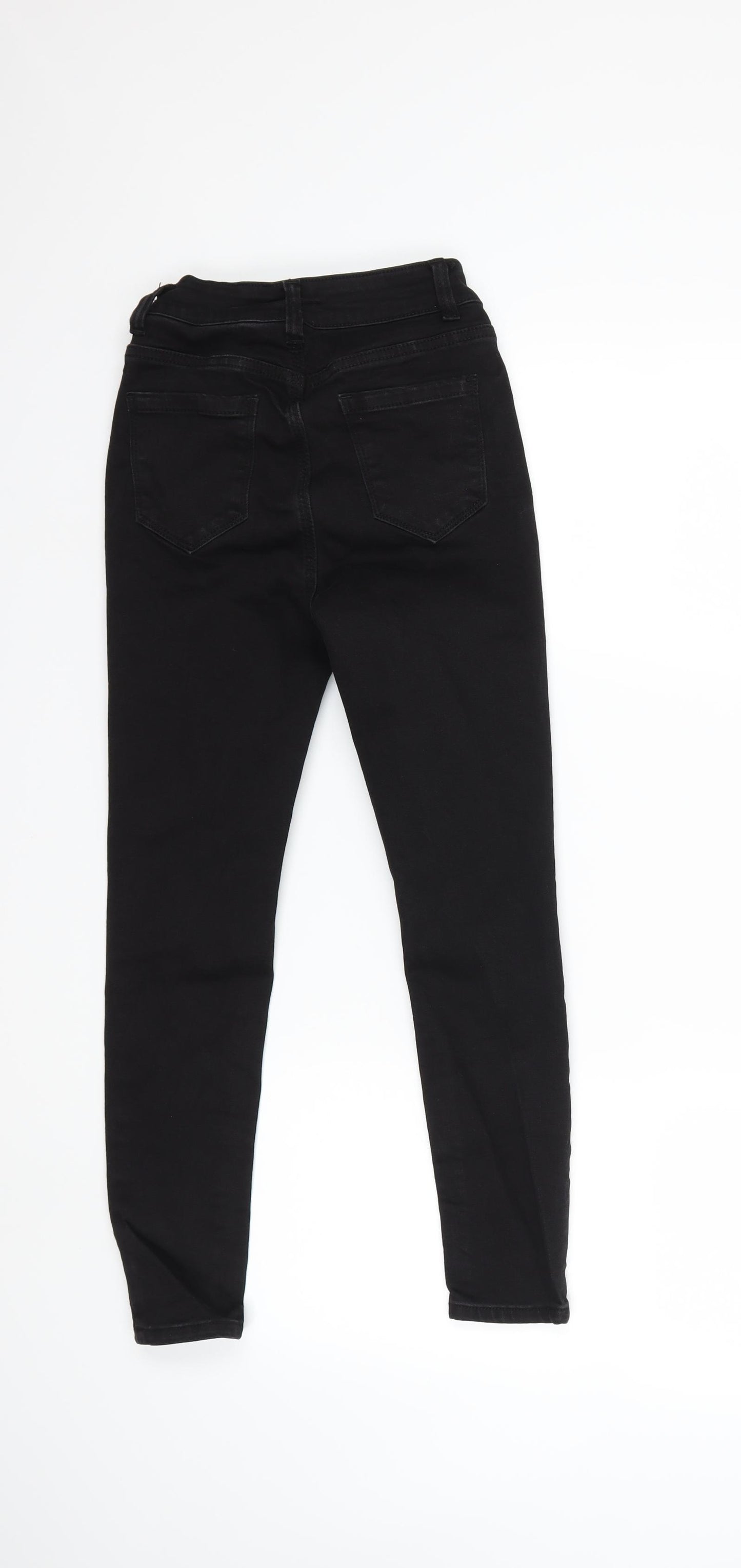 Preworn Womens Black  Denim Skinny Jeans Size 26 in L22 in