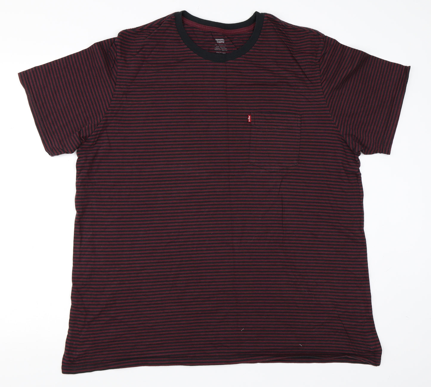 Levi's Mens Red Striped   T-Shirt Size 2XL