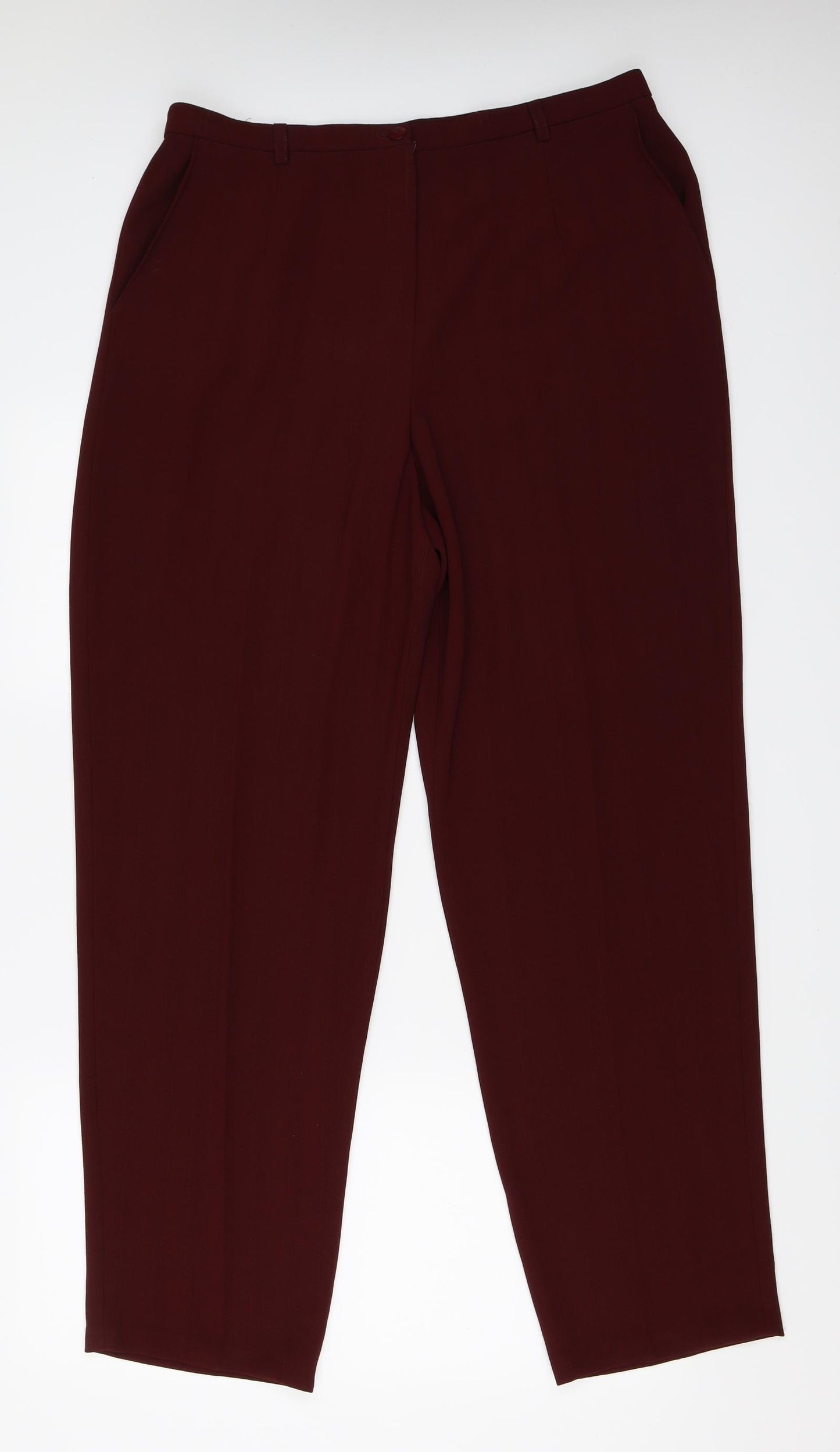 Preworn Womens Red   Trousers  Size 18 L32 in