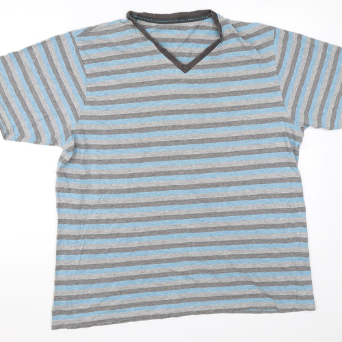 George Mens Blue Striped   T-Shirt Size XL
