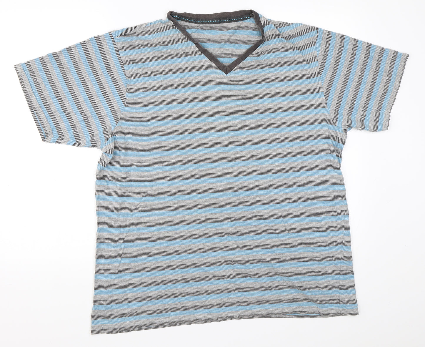 George Mens Blue Striped   T-Shirt Size XL