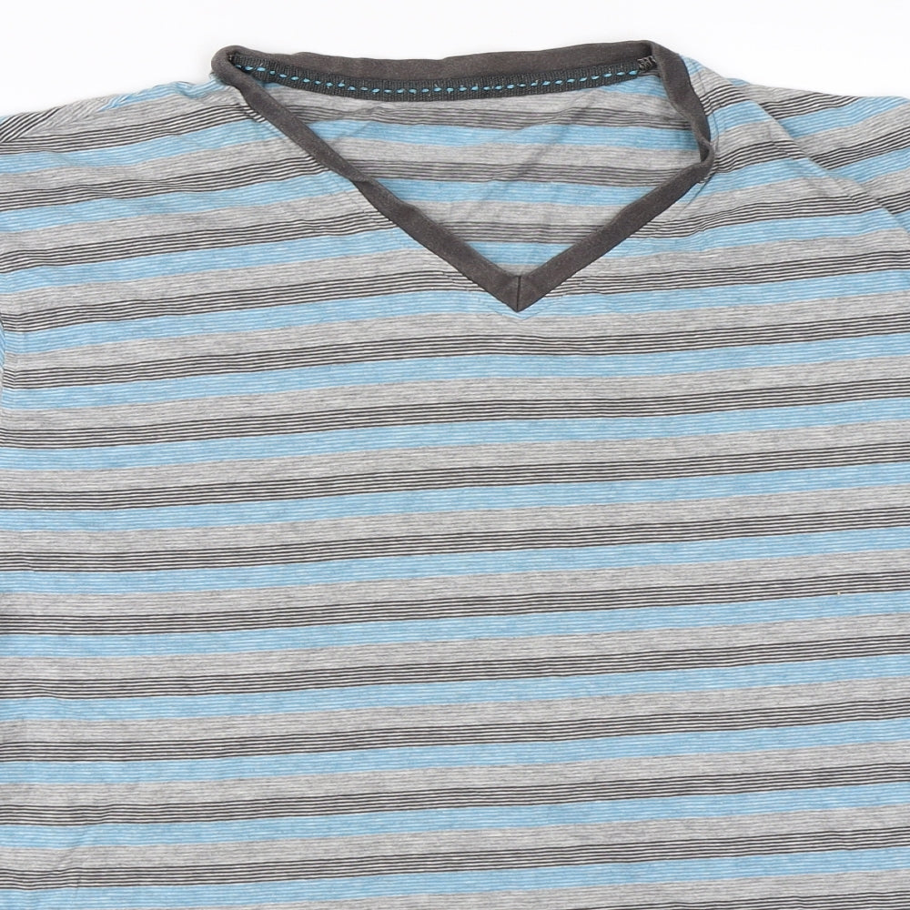 George Mens Blue Striped   T-Shirt Size XL