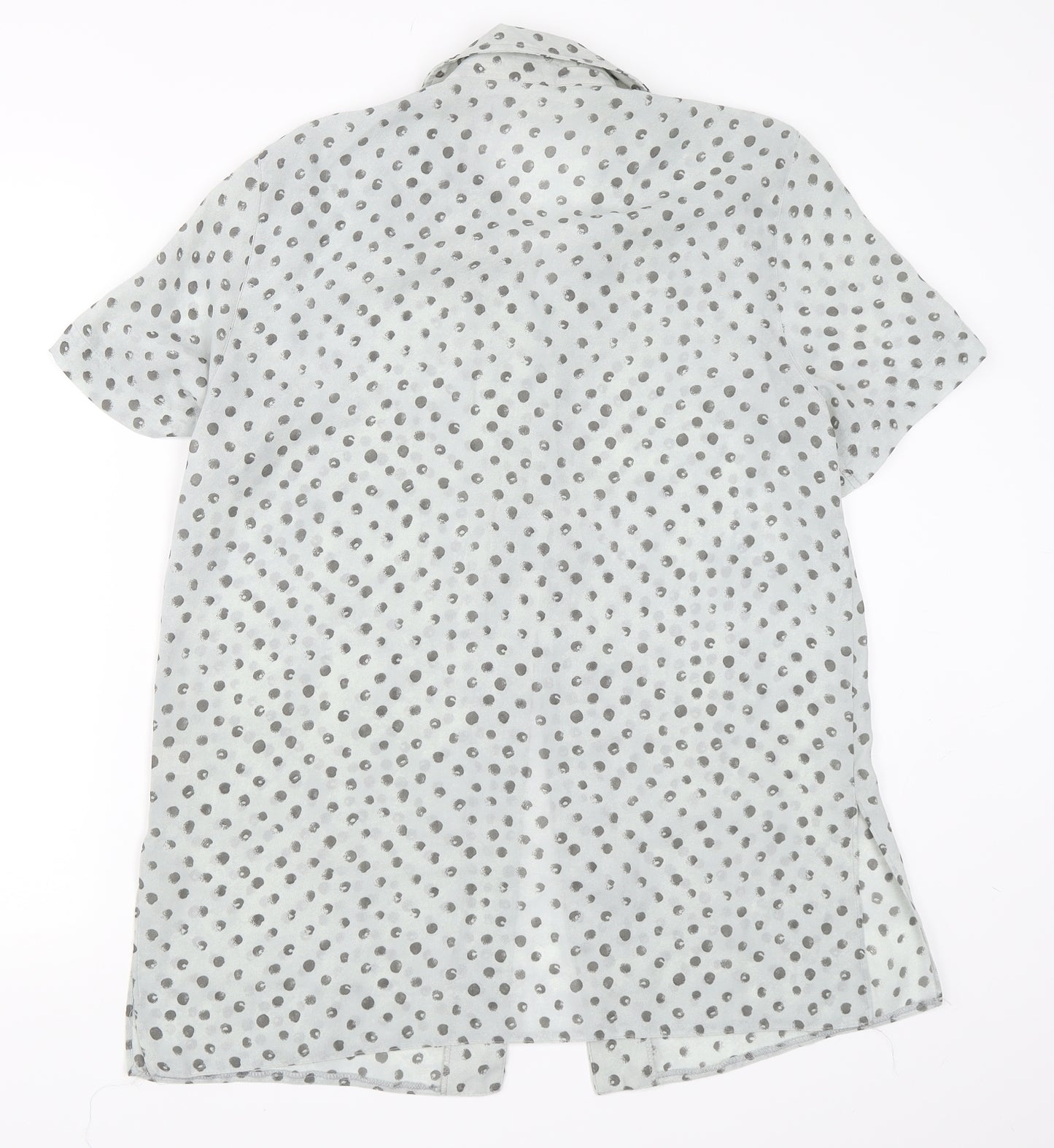 Libra Womens Blue Polka Dot  Basic Blouse Size 12