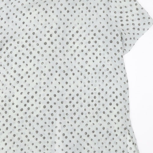 Libra Womens Blue Polka Dot  Basic Blouse Size 12