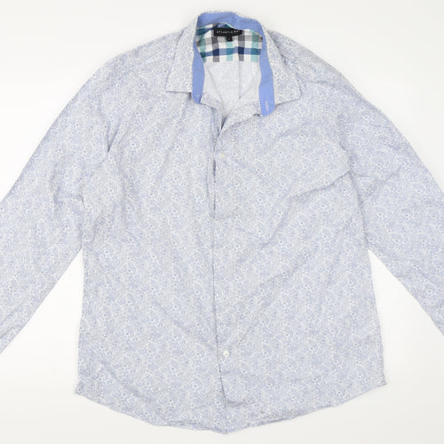 Atlantic Bay Mens Blue    Button-Up Size L