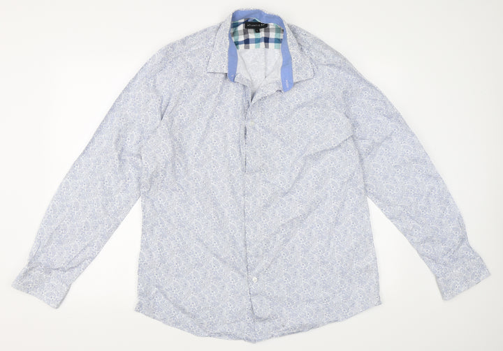 Atlantic Bay Mens Blue    Button-Up Size L