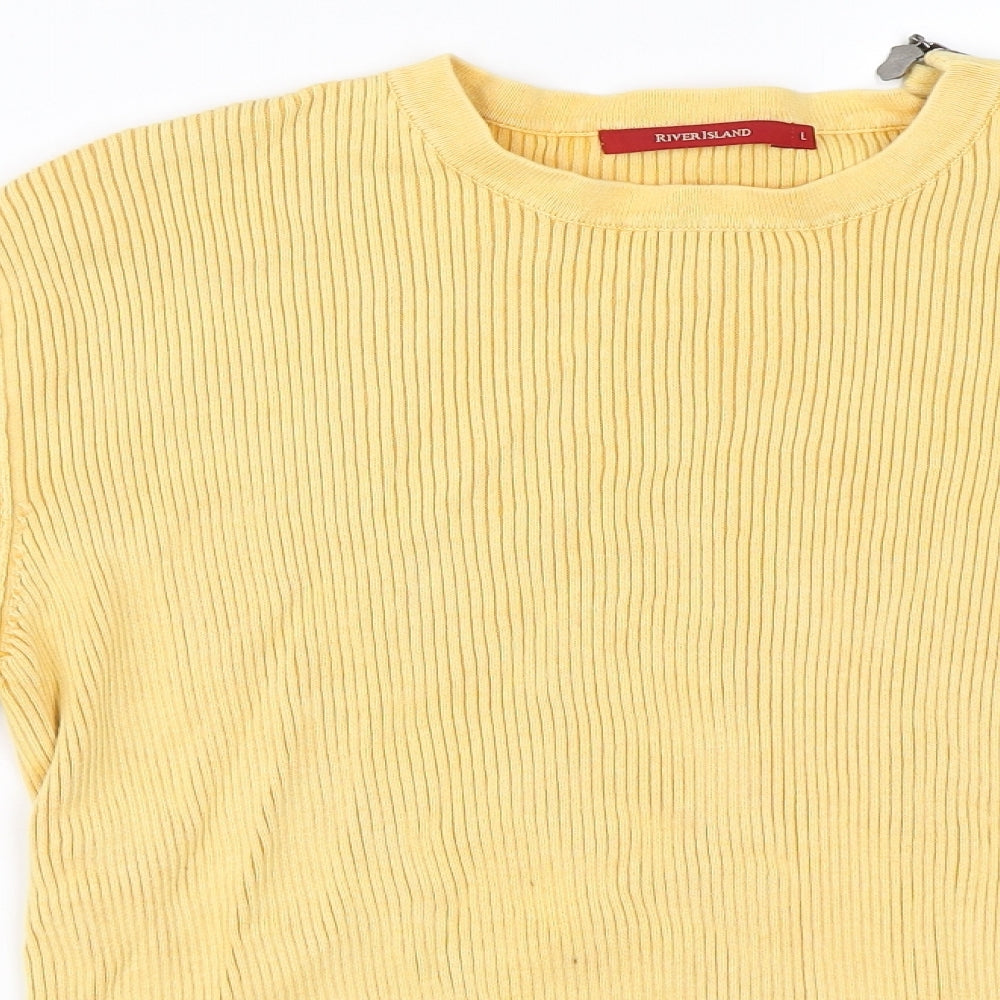 River Island Womens Yellow   Pullover Jumper Size L