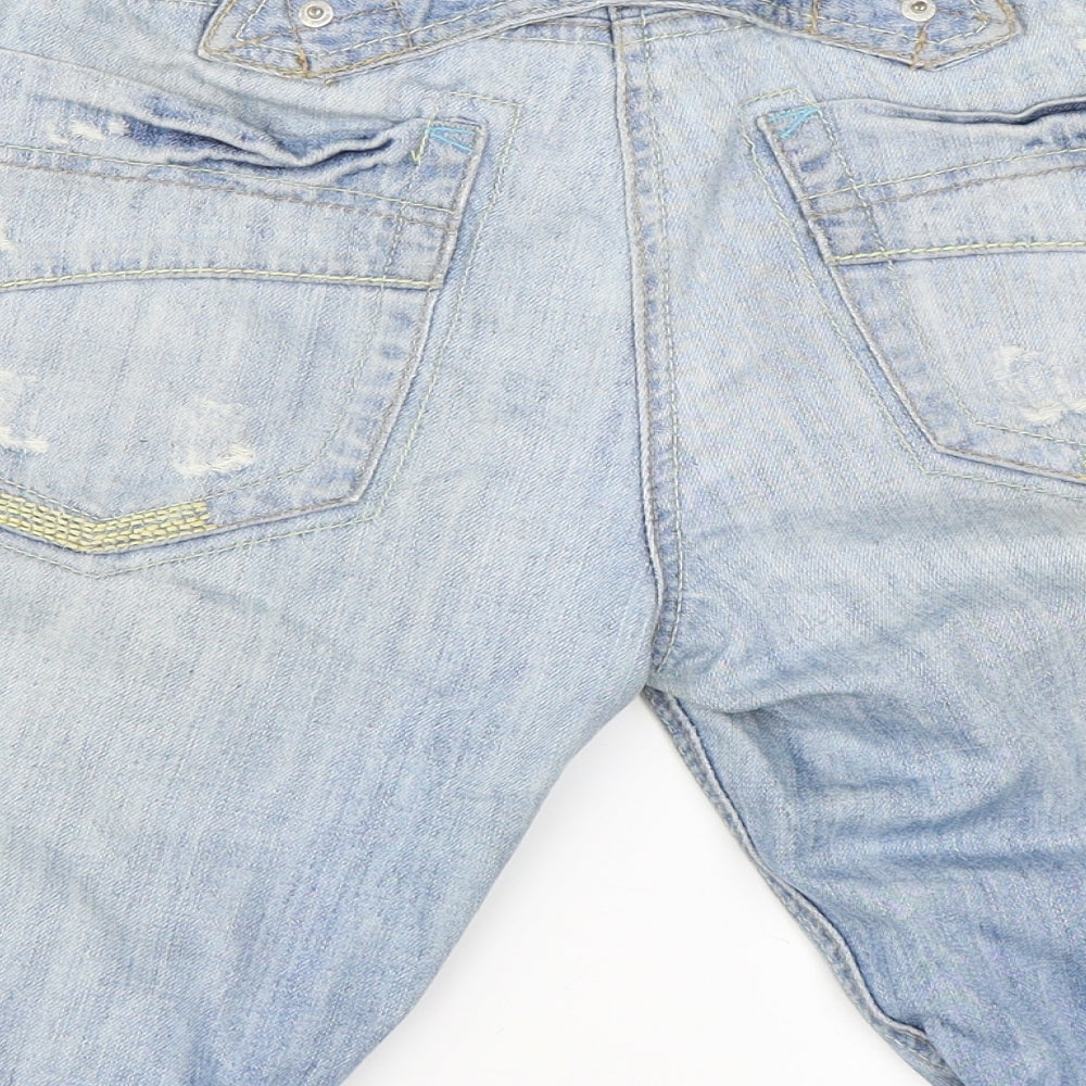 Preworn Womens Blue  Denim Bermuda Shorts Size 14