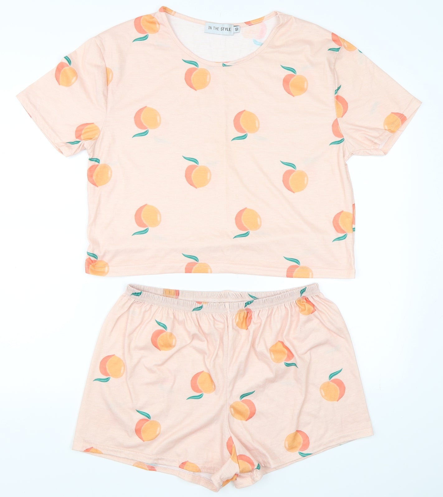 In the Style Womens Orange Solid  Top Pyjama Set Size 10
