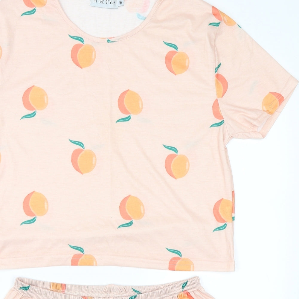 In the Style Womens Orange Solid  Top Pyjama Set Size 10