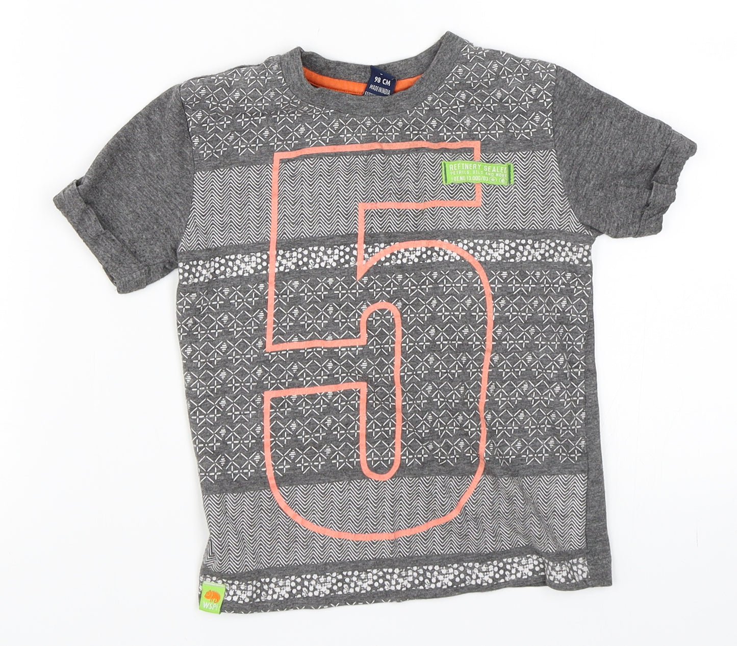 Preworn Boys Grey   Basic T-Shirt Size 3 Years