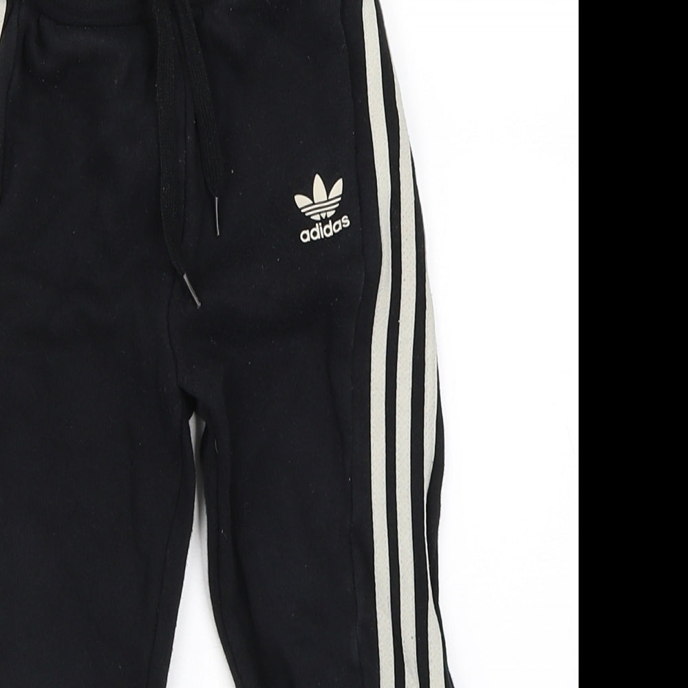 adidas Boys Black   Jogger Trousers Size 3-4 Years