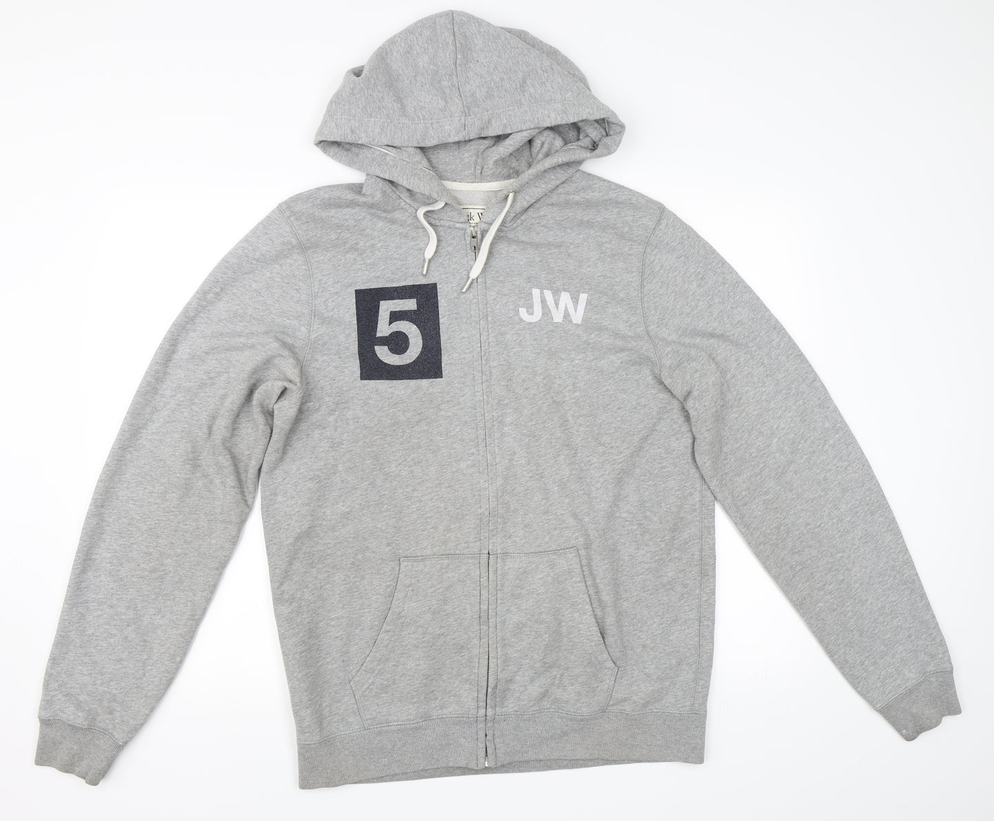 Jack Wills Mens Grey   Full Zip Hoodie Size L