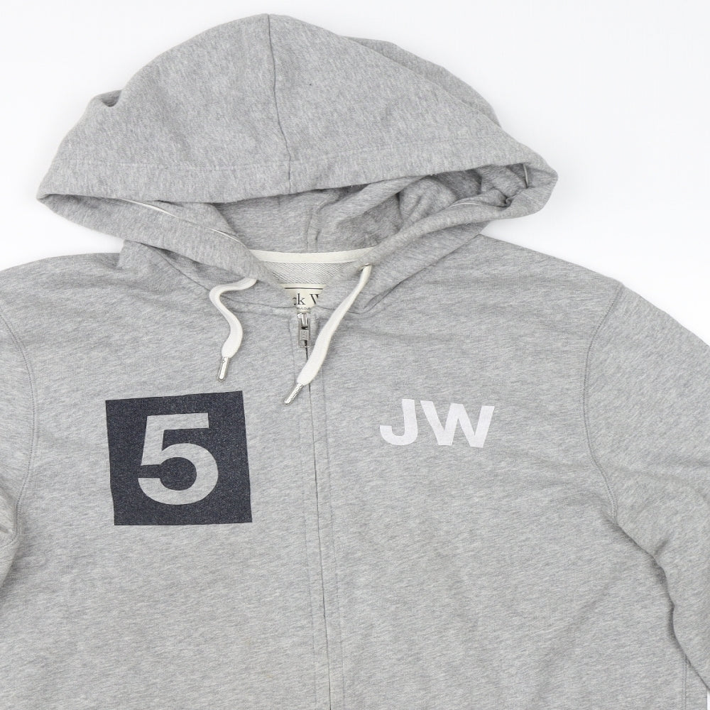 Jack Wills Mens Grey   Full Zip Hoodie Size L