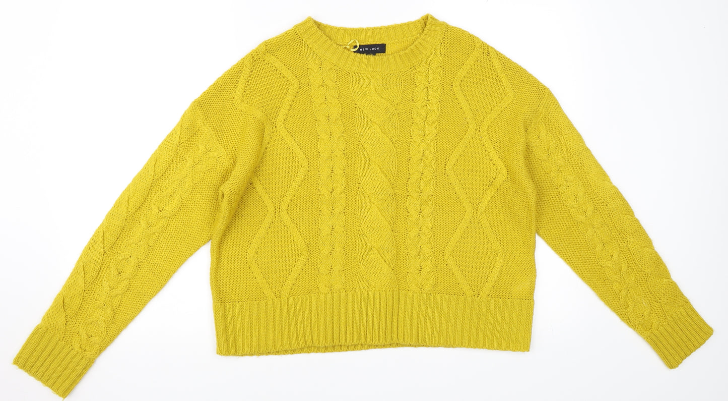 New Look Womens Yellow   Pullover Jumper Size M