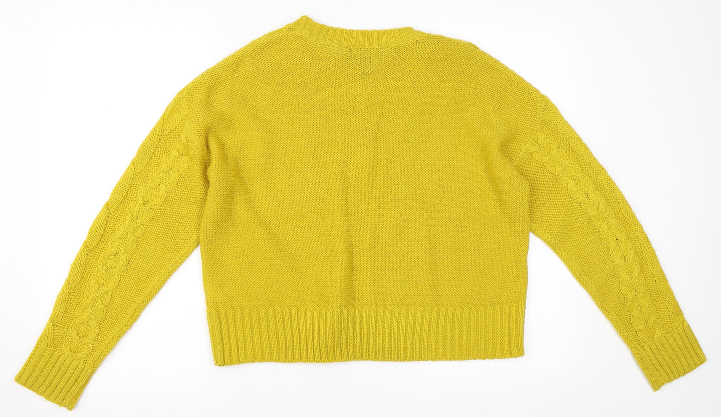 New Look Womens Yellow   Pullover Jumper Size M