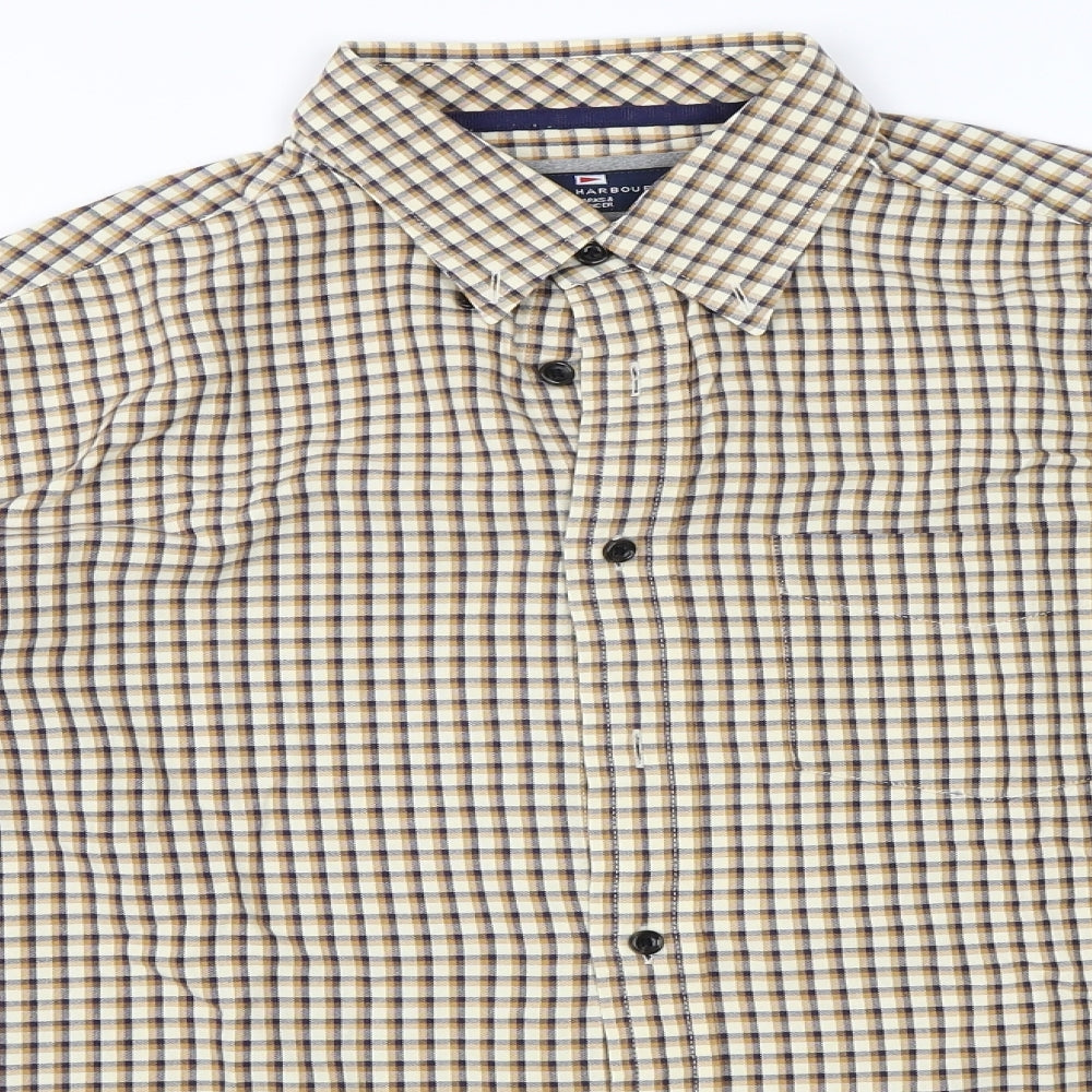 Marks and Spencer Mens Beige Check   Button-Up Size M