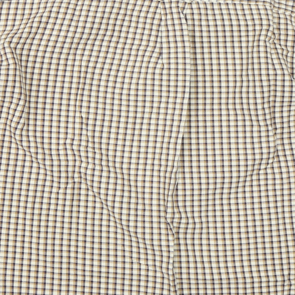 Marks and Spencer Mens Beige Check   Button-Up Size M