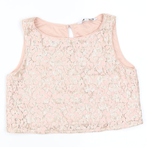 New Look Girls Pink   Cropped Blouse Size 11 Years