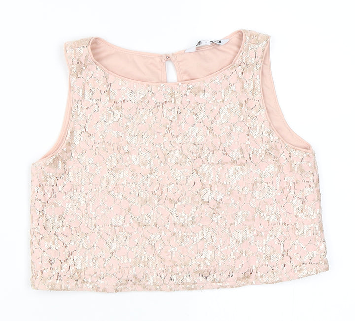 New Look Girls Pink Cropped Blouse Size 11 Years