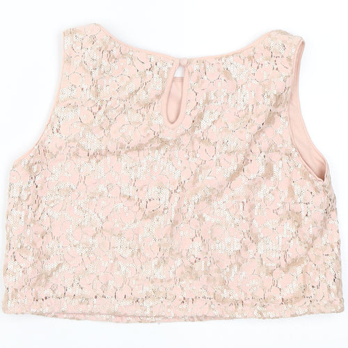 New Look Girls Pink   Cropped Blouse Size 11 Years
