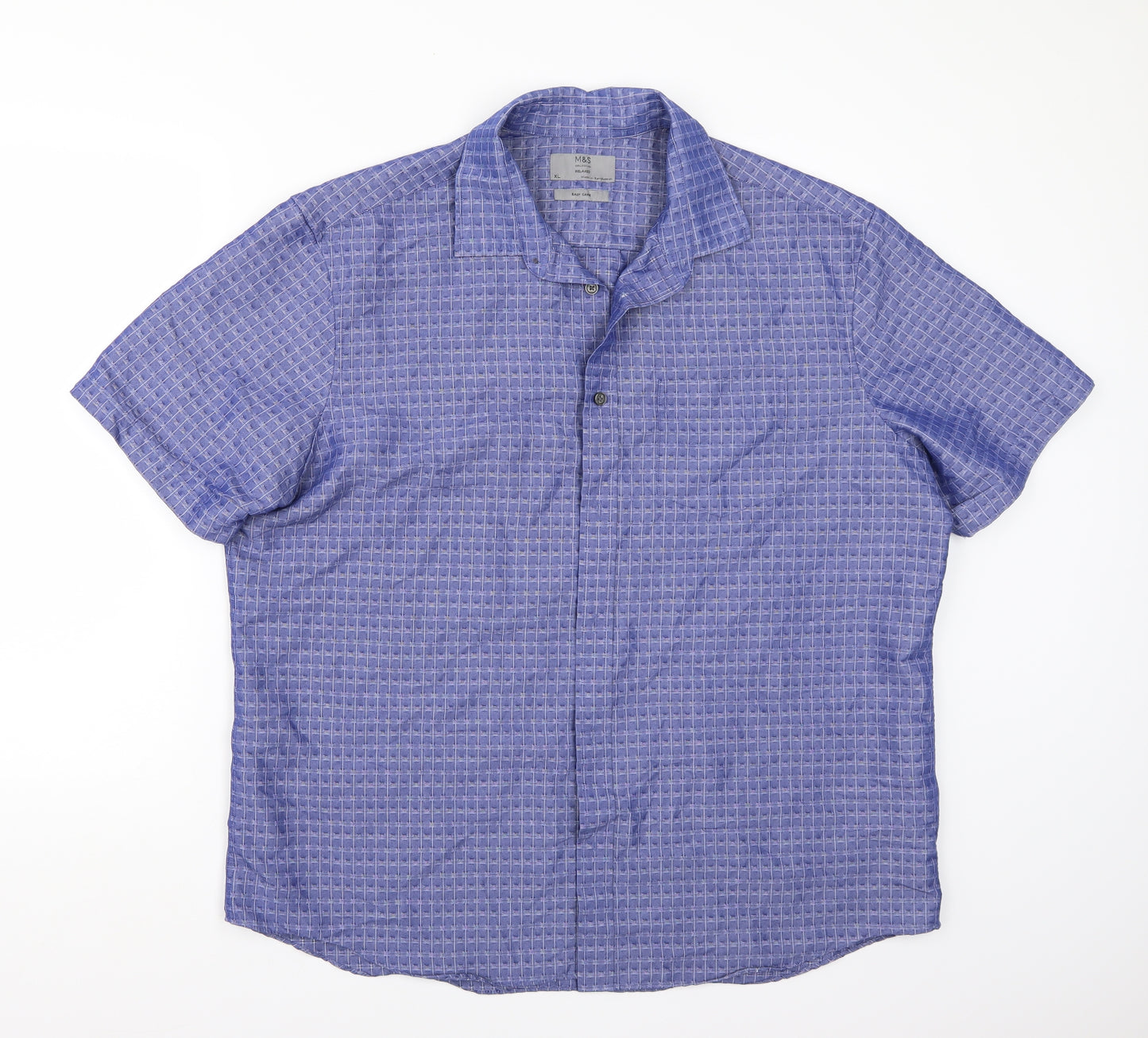 Marks and Spencer Mens Blue    Button-Up Size XL