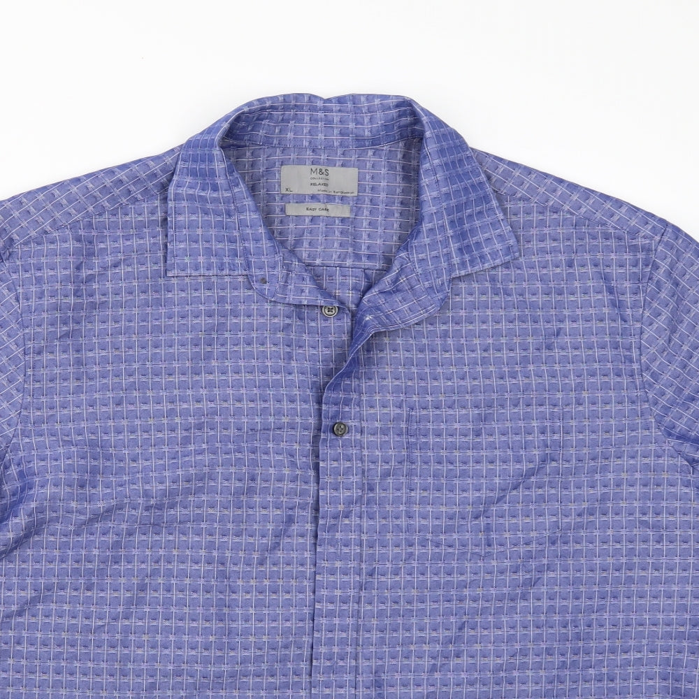 Marks and Spencer Mens Blue    Button-Up Size XL