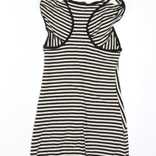 Miss Selfridge Womens White Striped  A-Line  Size 10