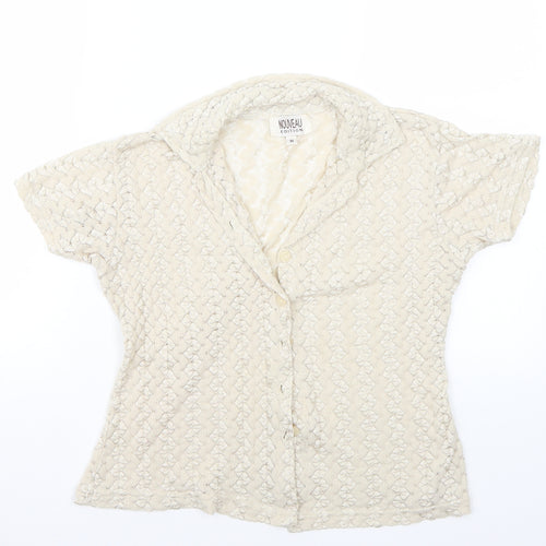 Nouveau Edition Womens Beige   Basic Button-Up Size M