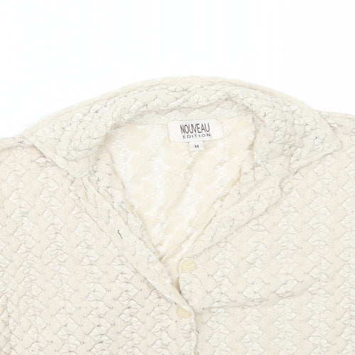 Nouveau Edition Womens Beige   Basic Button-Up Size M