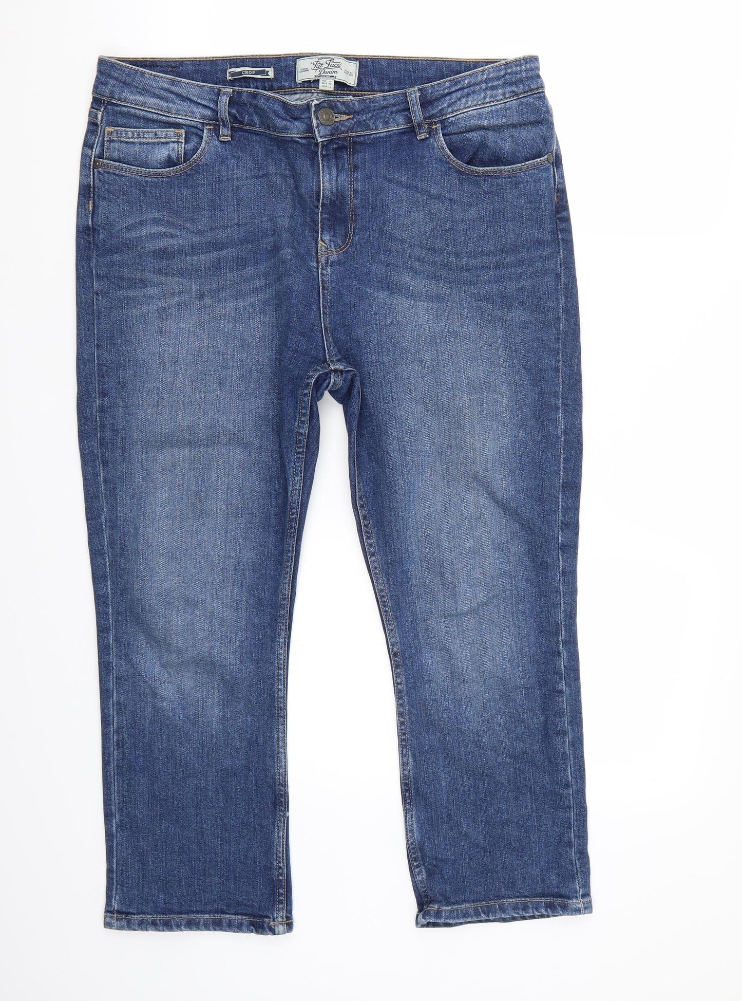 Fat Face Womens Blue   Cropped Jeans Size 14 L24 in