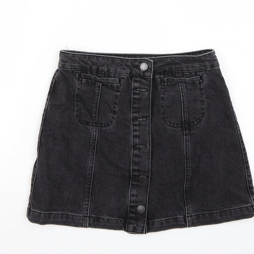 Topshop Womens Grey   A-Line Skirt Size 8