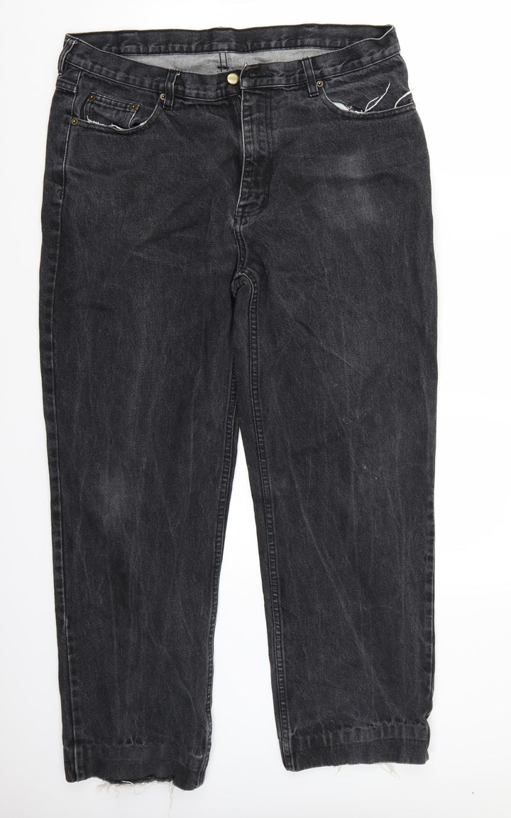Preworn Womens Black Straight Jeans Size 38 L32 in