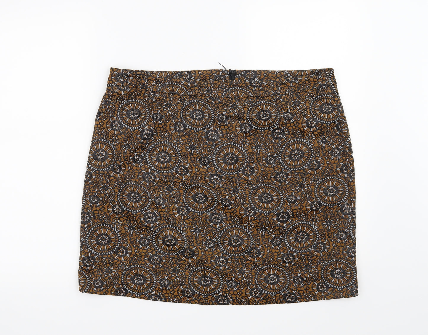 TU Womens Orange Geometric  Mini Skirt Size 16