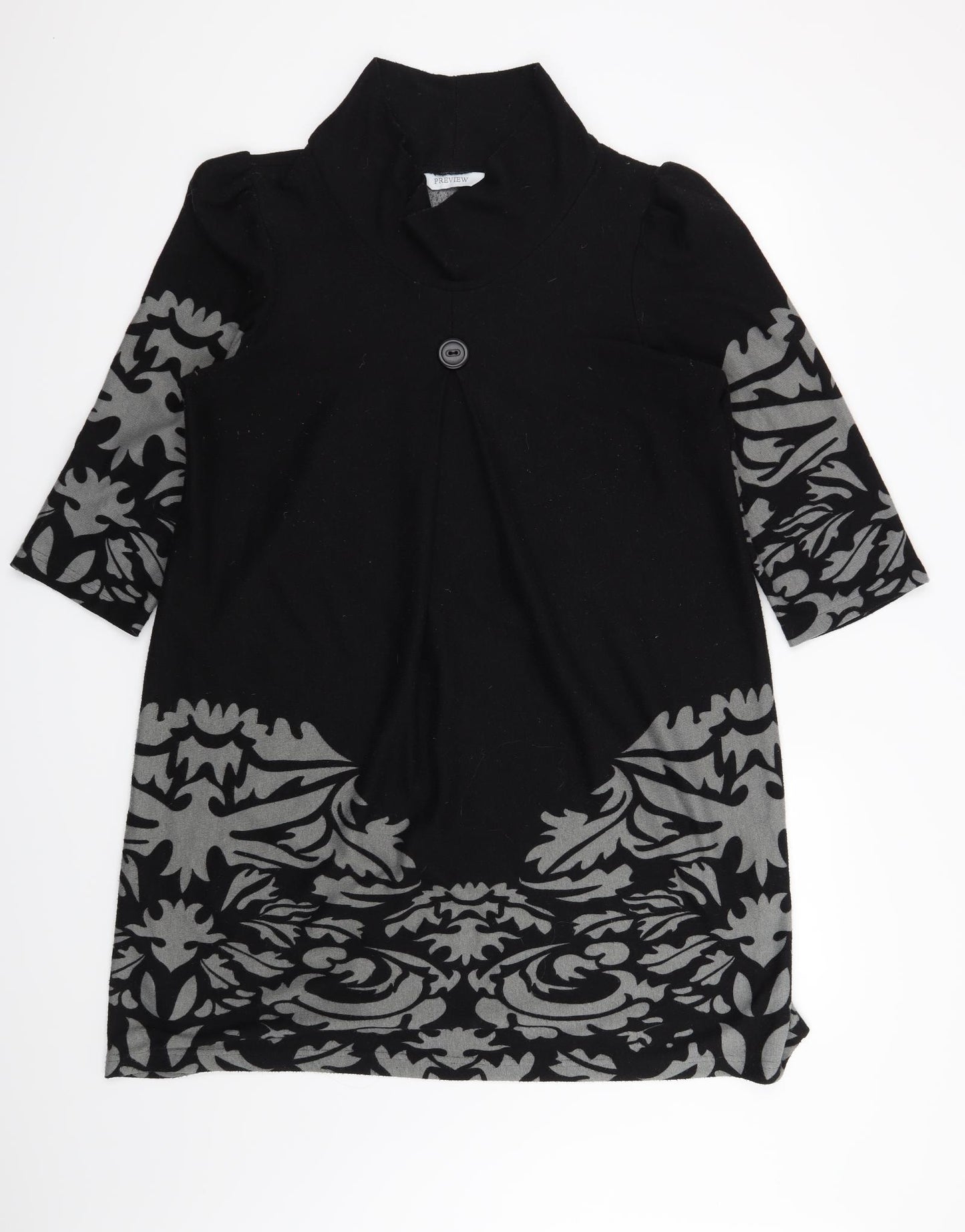 Preview Womens Black Geometric  Jumper Dress  Size 20