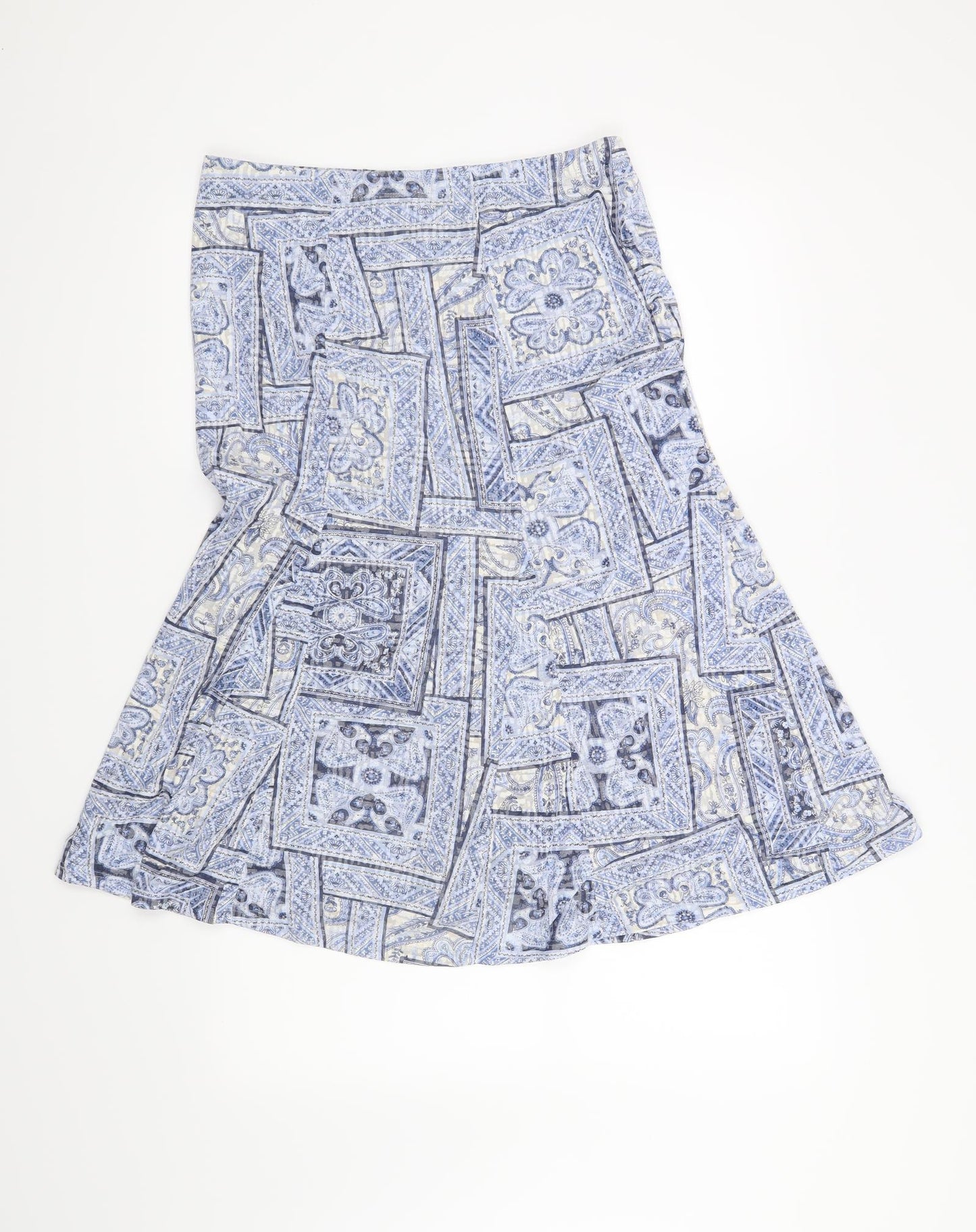 Nutmeg Womens Blue Geometric  A-Line Skirt Size 12