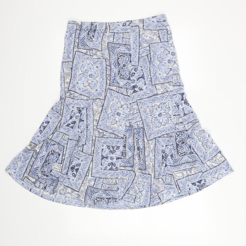 Nutmeg Womens Blue Geometric  A-Line Skirt Size 12