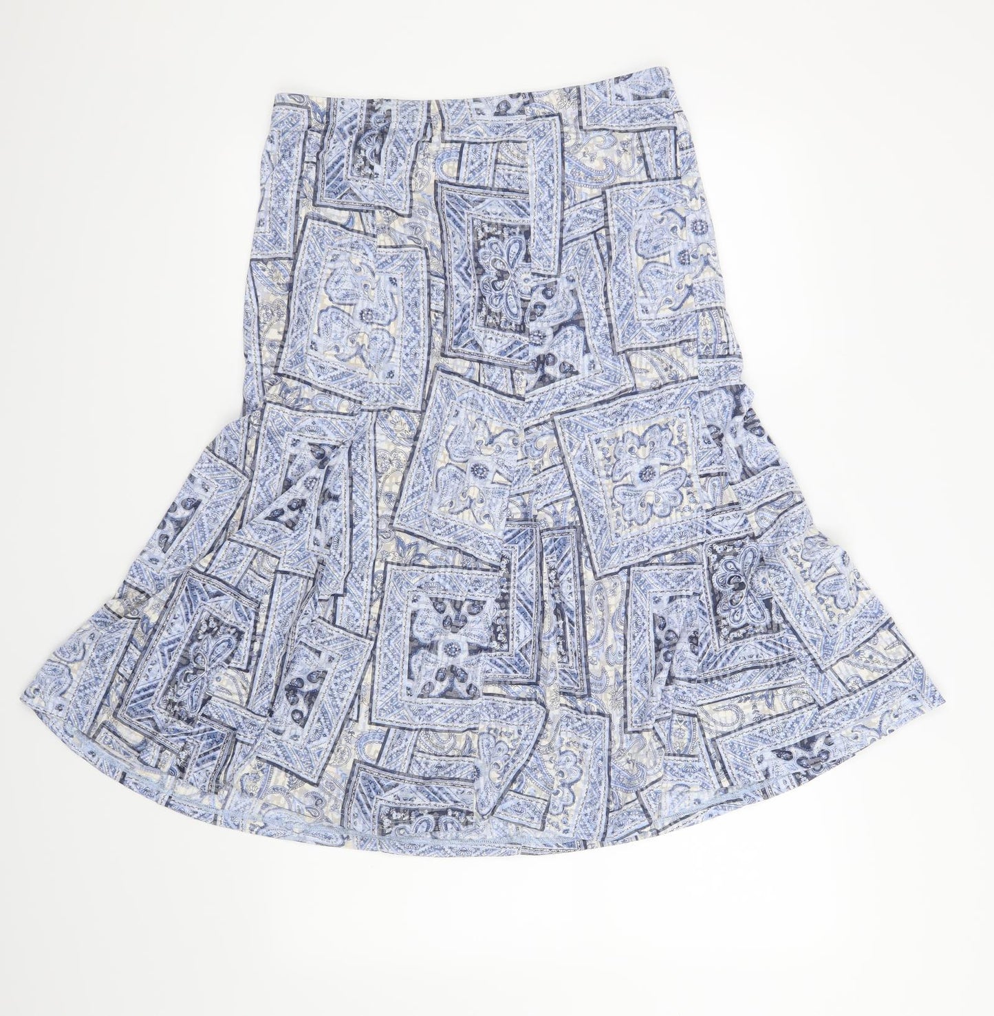 Nutmeg Womens Blue Geometric  A-Line Skirt Size 12