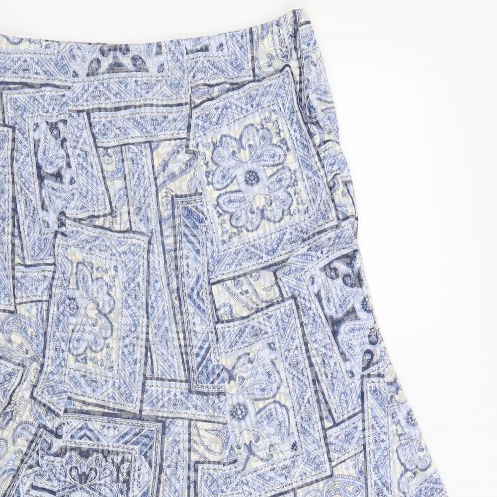 Nutmeg Womens Blue Geometric  A-Line Skirt Size 12