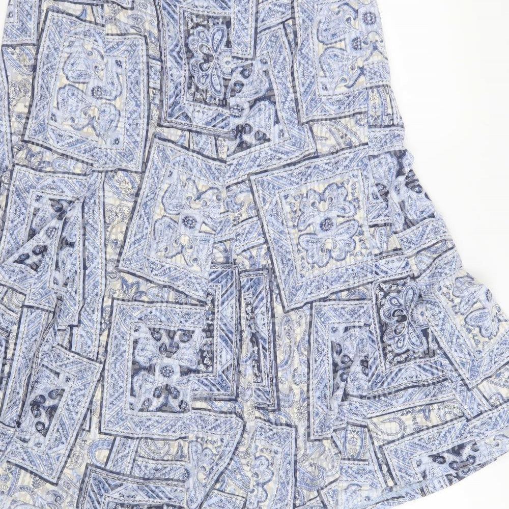 Nutmeg Womens Blue Geometric  A-Line Skirt Size 12