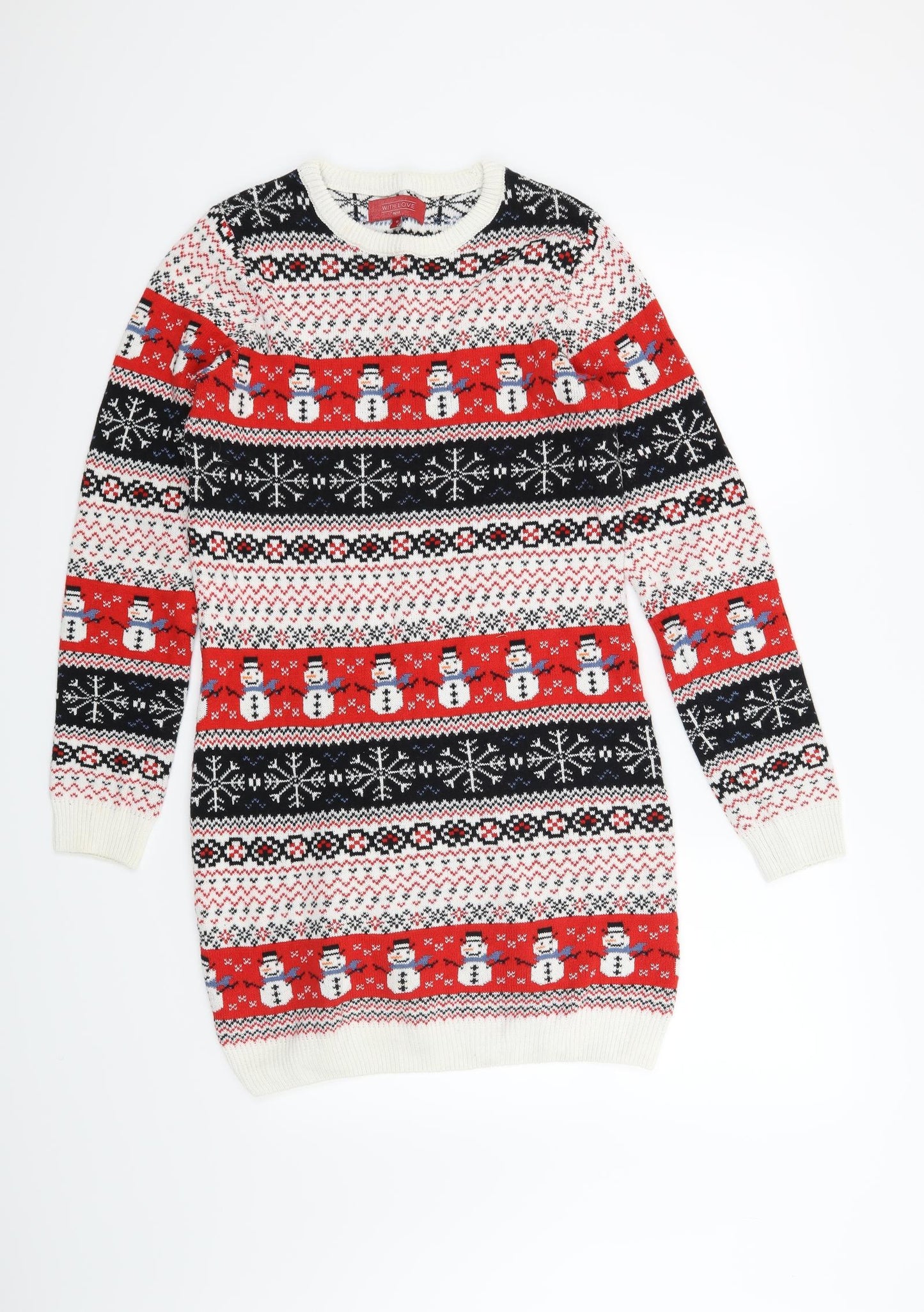 NEXT Womens Red   Jumper Dress  Size 10  - Christmas Snowman