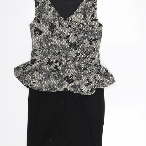 Billie & Blossom Womens Black Floral  Shift  Size 12