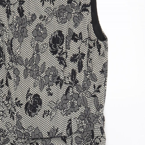 Billie & Blossom Womens Black Floral  Shift  Size 12