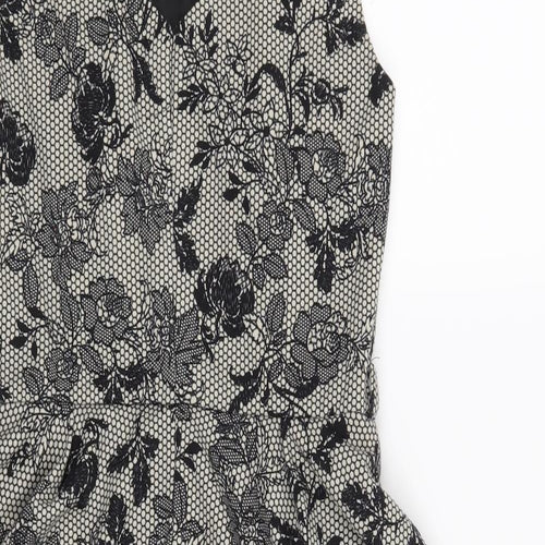 Billie & Blossom Womens Black Floral  Shift  Size 12