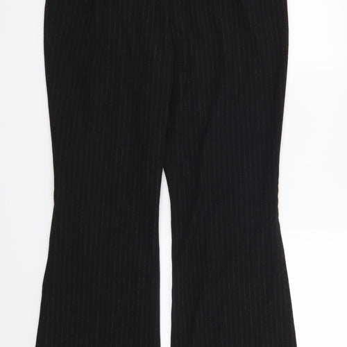 Marks and Spencer Womens Black Striped  Trousers  Size 16 L30 in