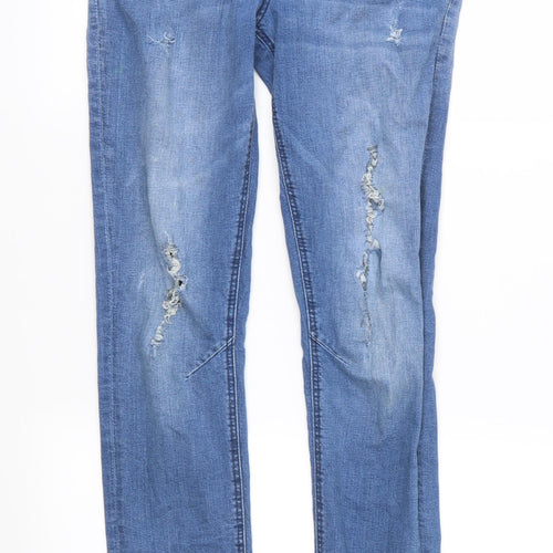 Denim & Co. Girls Blue  Denim Skinny Jeans Size 13-14 Years - Distressed