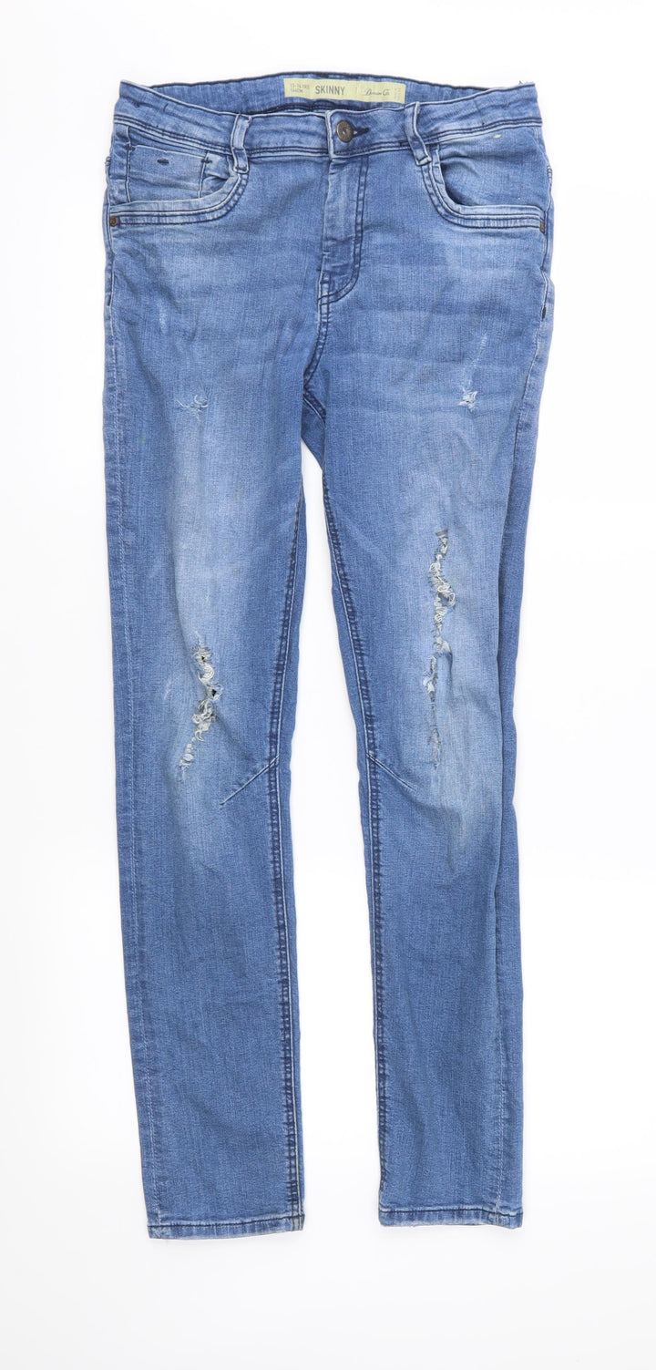 Denim & Co. Girls Blue Denim Skinny Jeans Size 13-14 Years - Distressed